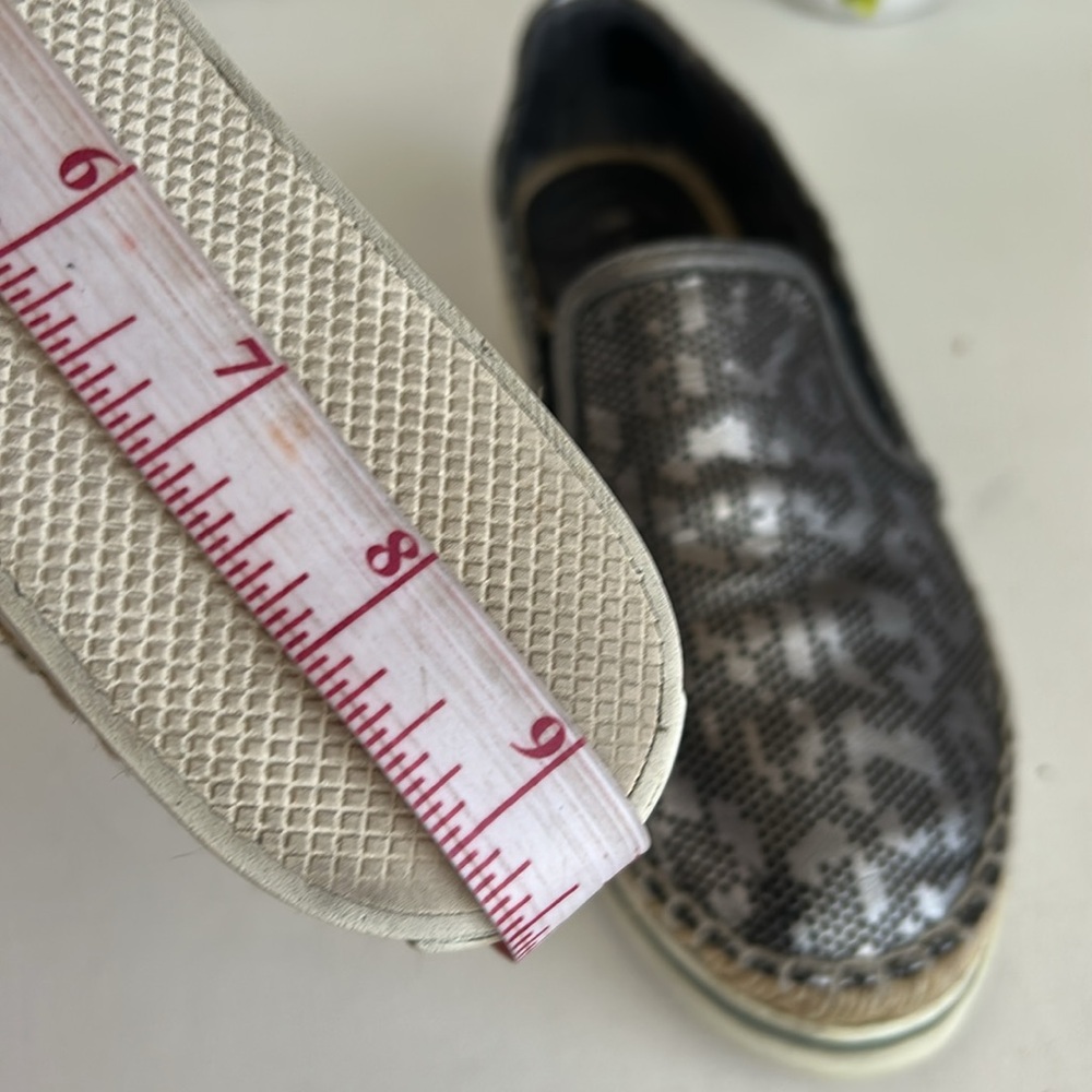 JIMMY CHOO DAWN STEEL SLIP ON LOGO ESPADRILLES SNEAKERS - Picture 14 of 17